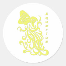 Muestra del zodiaco del acuario pegatinas  