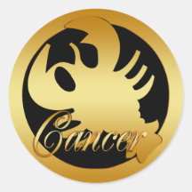 MUESTRA DEL ZODIACO DEL CÁNCER DEL ORO ETIQUETA