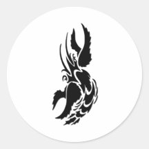 Muestra del zodiaco del cáncer etiquetas redondas