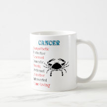 Muestra del zodiaco del horóscopo del cáncer tazas