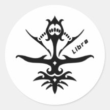 Muestra del zodiaco del libra pegatina redonda