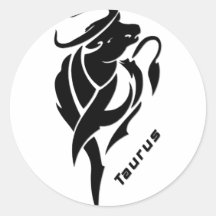 Muestra del zodiaco del tauro etiquetas redondas