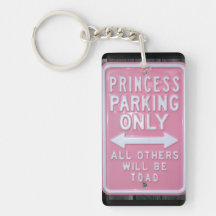 Muestra divertida de princesa Parking Only Llavero