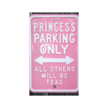Muestra divertida de princesa Parking Only Impresion De Lienzo