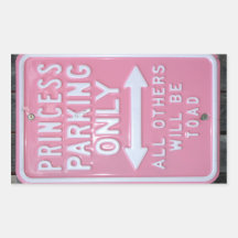 Muestra divertida de princesa Parking Only Pegatina