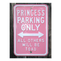 Muestra divertida de princesa Parking Only Fotografias