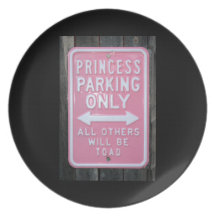 Muestra divertida de princesa Parking Only Plato