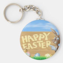 Muestra feliz de Pascua del conejito de pascua Llaveros