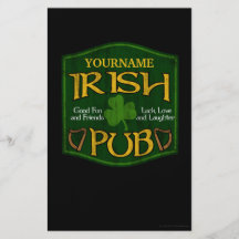 Muestra irlandesa personalizada del Pub Tarjetas Informativas