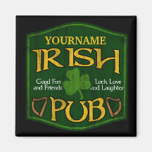 Muestra irlandesa personalizada del Pub Imán Para Frigorifico