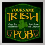 Muestra irlandesa personalizada del Pub Posters