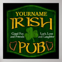 Muestra irlandesa personalizada del Pub Posters