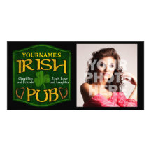 Muestra irlandesa personalizada del Pub Tarjeta Con Foto Personalizada
