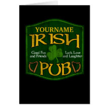 Muestra irlandesa personalizada del Pub Tarjetón