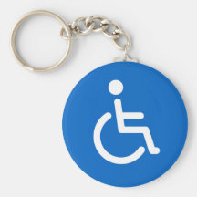 Muestra lisiada o azul perjudicado y blanco del sí llaveros personalizados