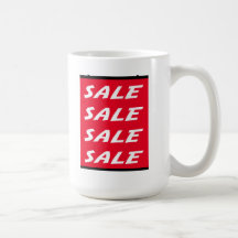 Muestra roja de la venta taza de café