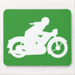Muestra verde de Motorbiker Alfombrilla De Raton