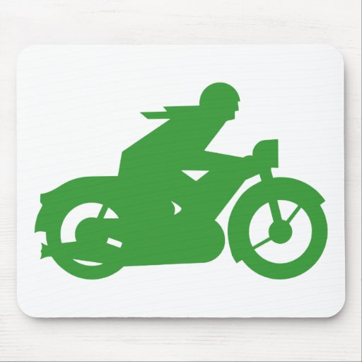 Muestra verde de Motorbiker Alfombrillas De Ratones