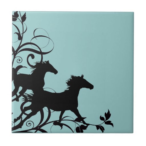 Muestre el caballo azulejo ceramica