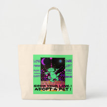 ¡Muestre su amor! ¡Adopte a un mascota! Gato feliz Bolsa De Mano
