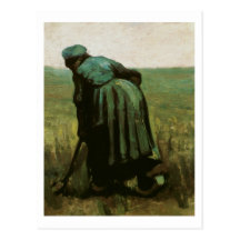 Mujer campesina que cava, Vincent van Gogh Postales
