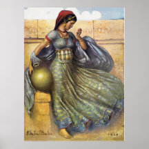 mujer con el florero poster