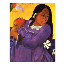 Mujer de Gauguin con las invitaciones de un mango Invitaciones Personalizada