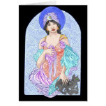 Mujer de la magia negra tarjetas