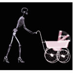 MUJER DE LA RADIOGRAFÍA Y CARRO DE BEBÉ ESQUELÉTIC ESCULTURA FOTOGRÁFICA