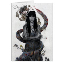 Mujer de la serpiente tarjetón