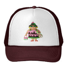Mujer de la torta gorras de camionero