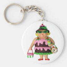 Mujer de la torta llaveros personalizados