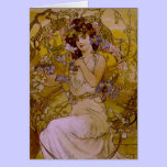 Mujer de Nouveau del arte con el Clematis tarjetas