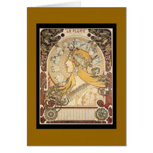 Mujer de Nouveau del arte de Mucha Felicitaciones