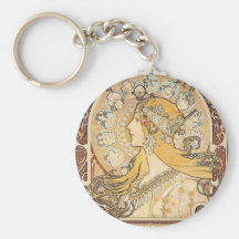 Mujer de Nouveau del arte de Mucha Llavero