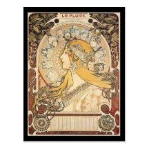 Mujer de Nouveau del arte de Mucha Tarjetas Postales