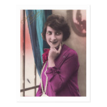 Mujer del art déco tarjeta postal