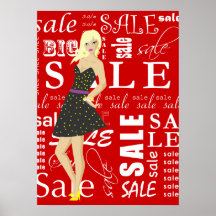 Mujer del Blonde de la moda del poster de la venta
