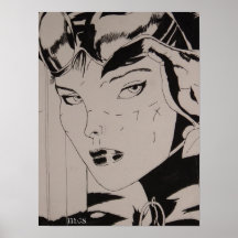 Mujer del gato poster