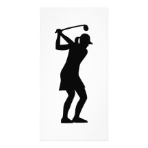 Mujer del golf plantilla para tarjeta de foto