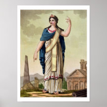 Mujer del Patrician, no. 26 de "Roma antigua", eng Impresiones