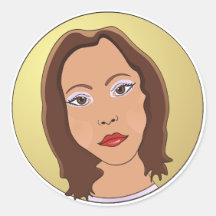 Mujer del pelo corto de Brown Pegatinas