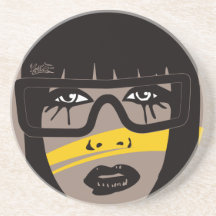Mujer del práctico de costa posavasos manualidades
