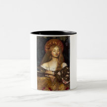 Mujer del Pre-Raphaelite de la vanidad Taza De Café