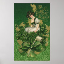 Mujer del recuerdo del día de St Patrick del vinta Impresiones