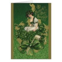Mujer del recuerdo del día de St Patrick del vinta Felicitaciones