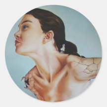 Mujer Desmoronada Calcomanía Pegatina