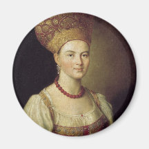 Mujer en el traje ruso 1784 iman