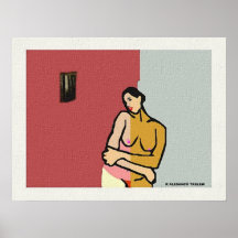 Mujer esperando. poster