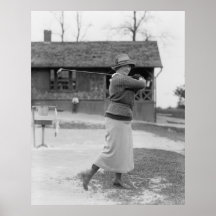 Mujer Golfing, los años 20 Poster